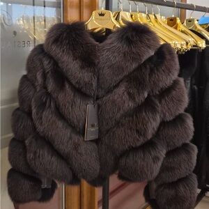 Elegant Dark Brown Teddy Jacket